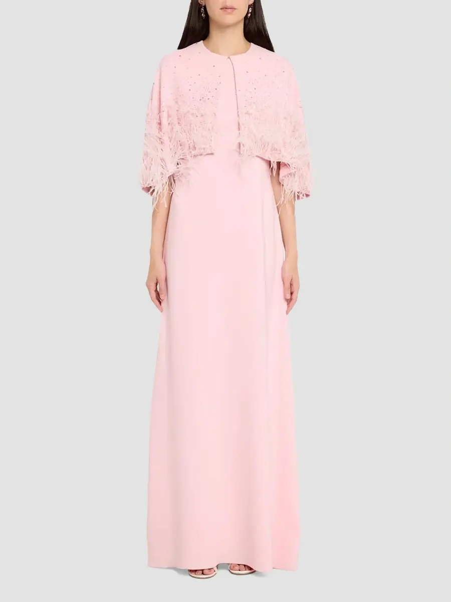 Oscar de la Renta Women's Two-Piece Embellished Stretch-Silk Caftan & Capelet - Blossom | Thumbnail 2 Oscar de la Renta Women's Two-Piece Embellished Stretch-Silk Caftan & Capelet - Blossom | Thumbnail 2