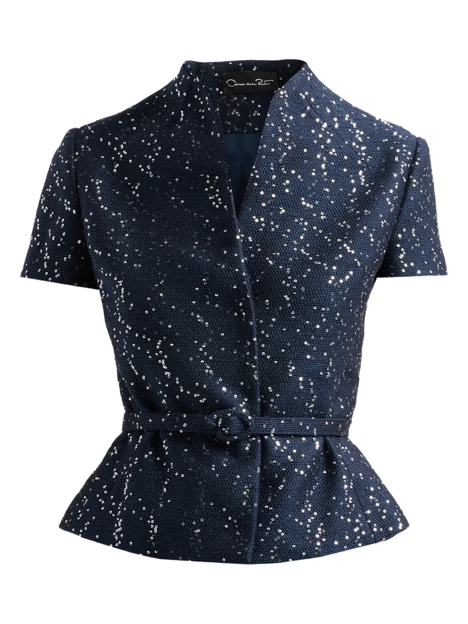Oscar de la Renta Women's Sequin Tweed Short-Sleeve Jacket