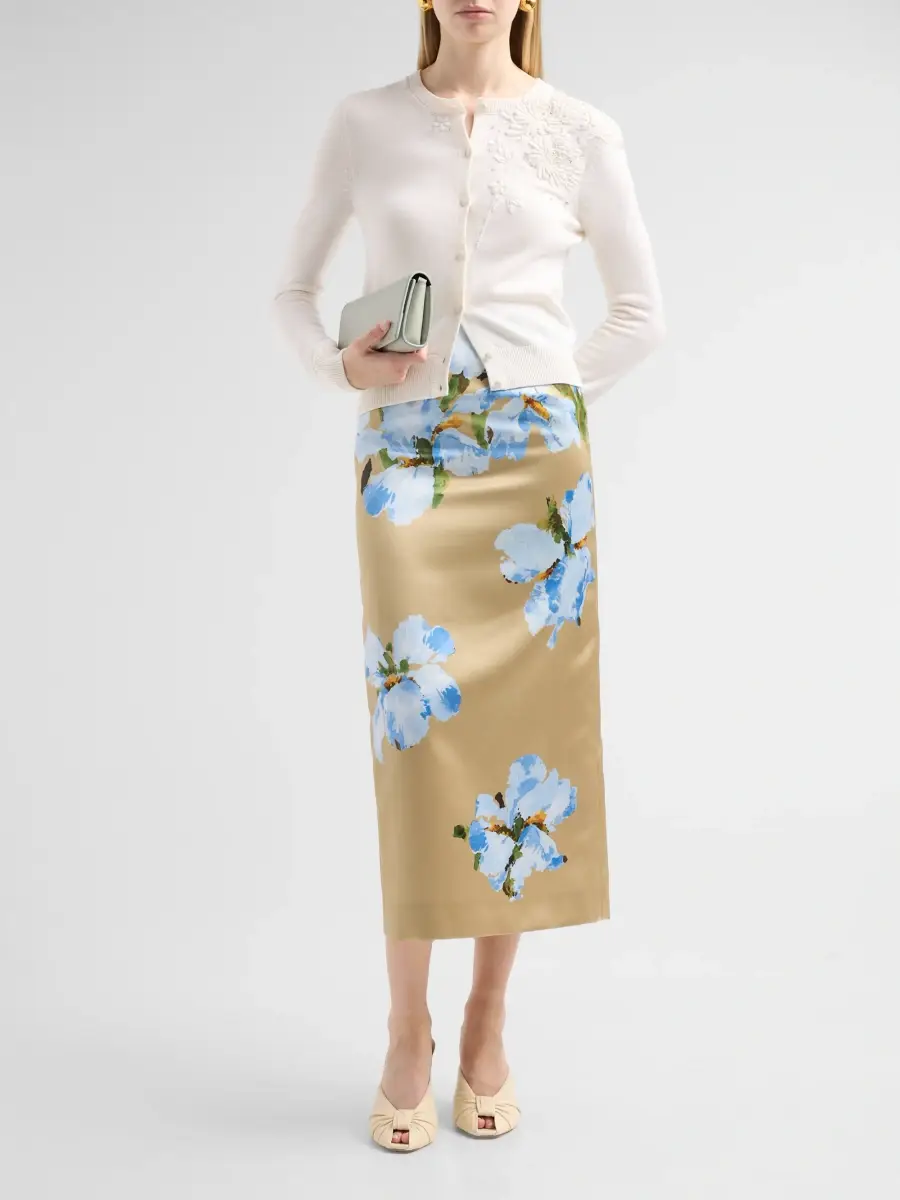 Oscar de la Renta Women's Threadwork Embroidered Crysanthemum Cardigan | Thumbnail 2