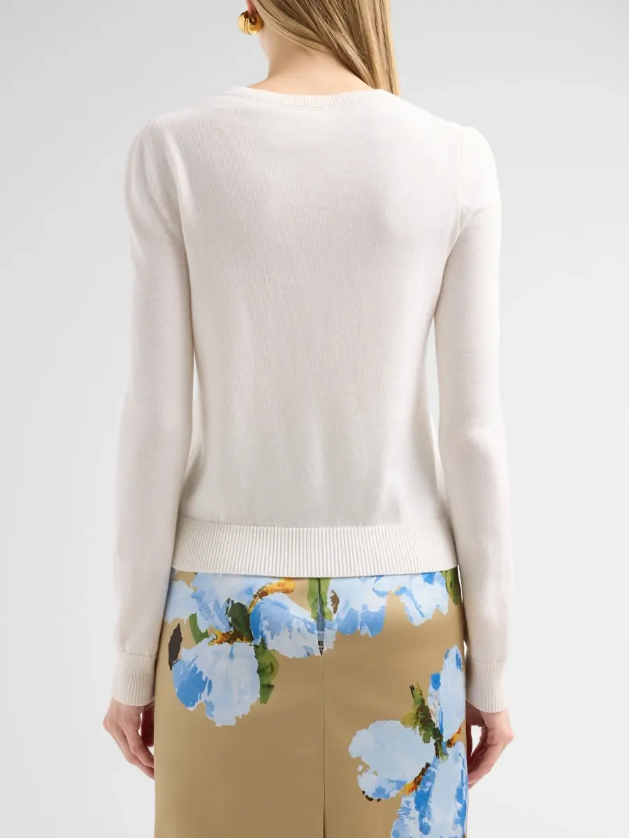 Oscar de la Renta Women's Threadwork Embroidered Crysanthemum Cardigan | Thumbnail 3