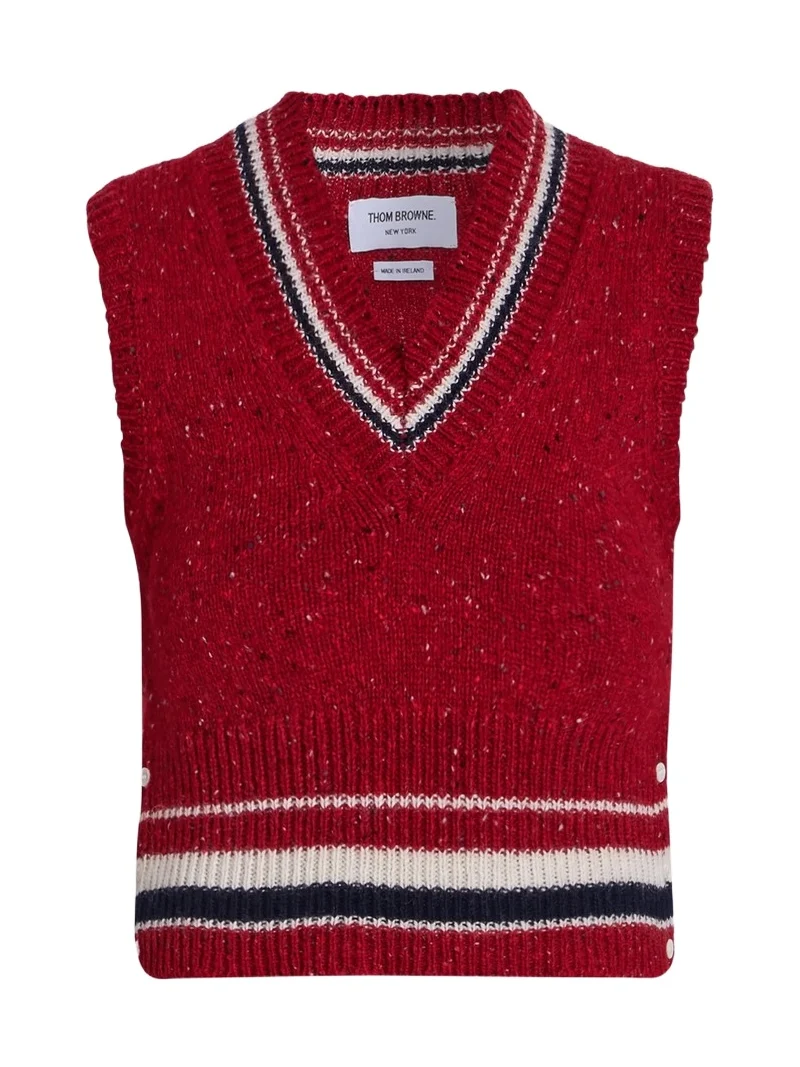 Women's Hector Wool-Mohair Pointelle Intarsia Vest Women's Hector Wool-Mohair Pointelle Intarsia Vest