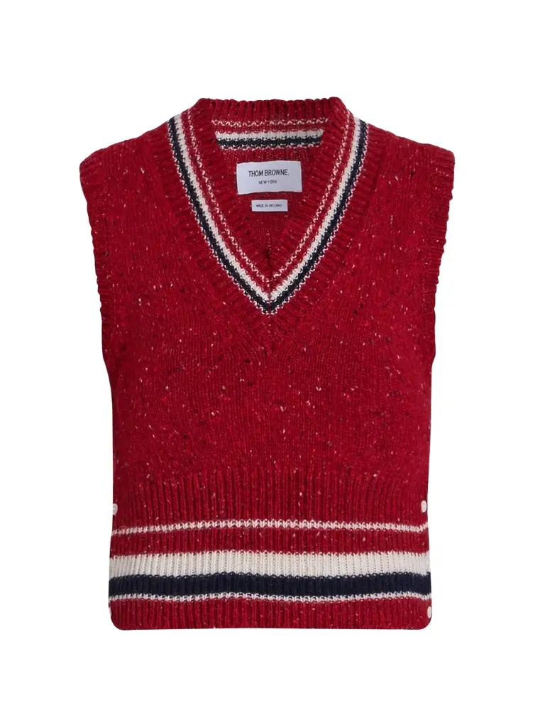 Women's Hector Wool-Mohair Pointelle Intarsia Vest Women's Hector Wool-Mohair Pointelle Intarsia Vest