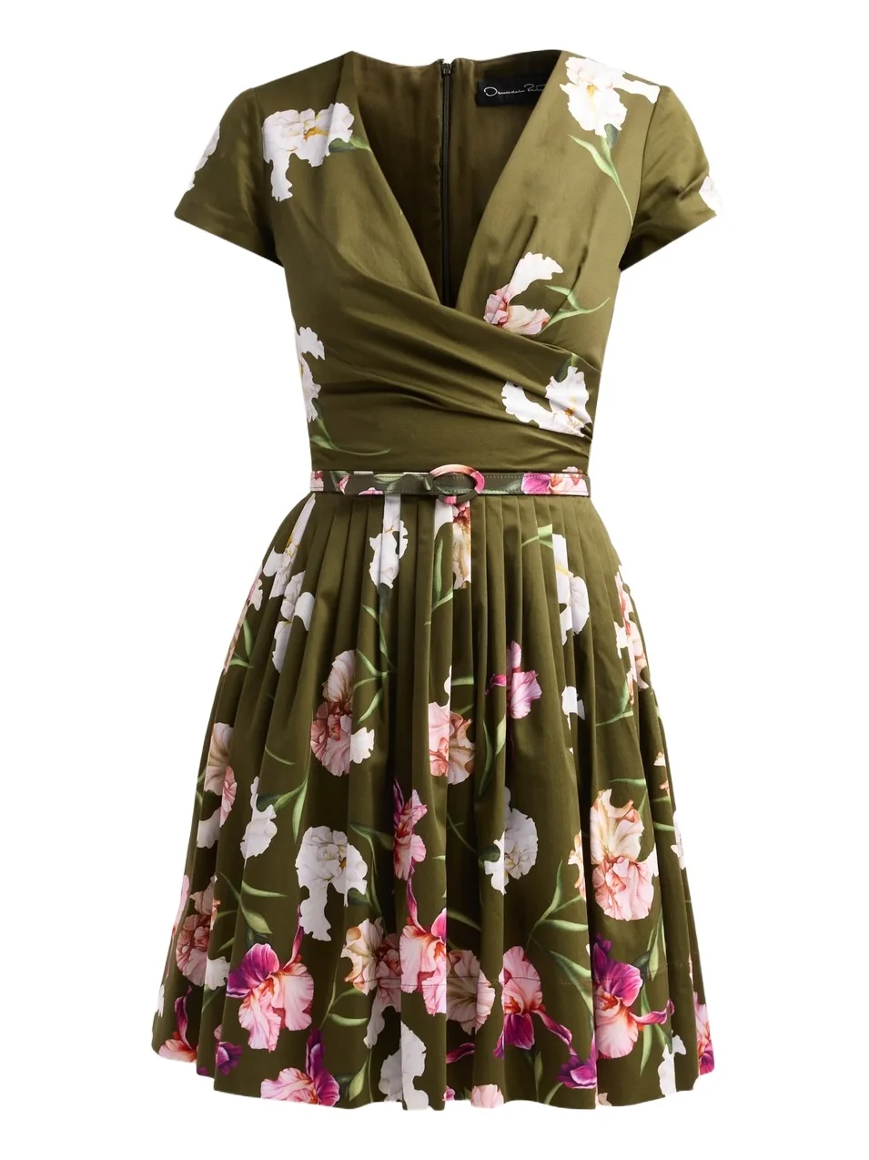 Women's Painted Iris Dégradé Poplin Pleated Day Dress