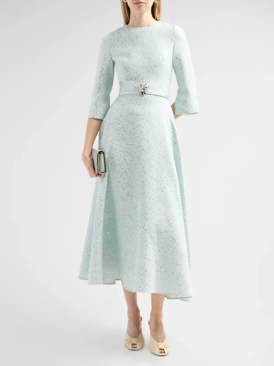 Oscar de la Renta Women's Sequin Tweed Day Dress | Thumbnail 2 Oscar de la Renta Women's Sequin Tweed Day Dress | Thumbnail 2