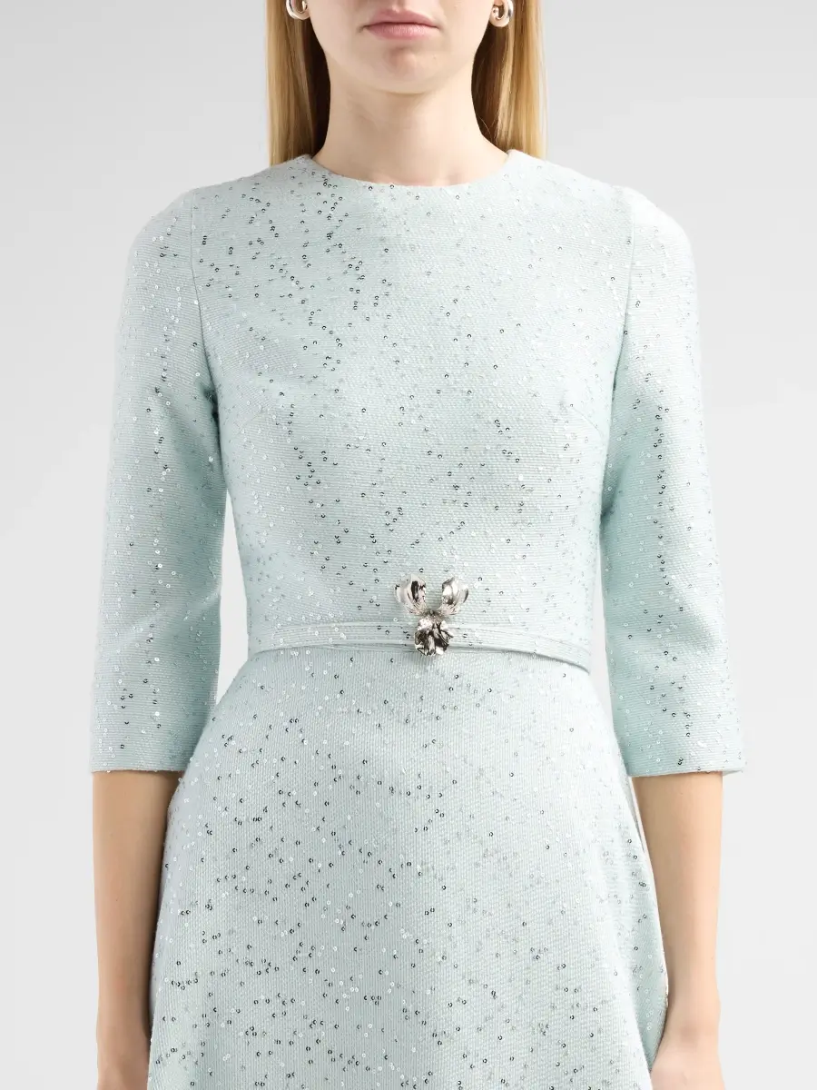 Oscar de la Renta Women's Sequin Tweed Day Dress | Thumbnail 5 Oscar de la Renta Women's Sequin Tweed Day Dress | Thumbnail 5