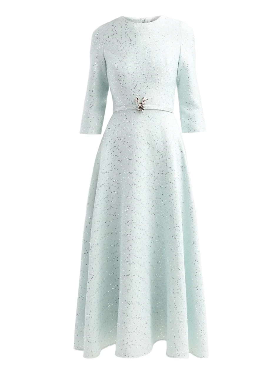 Oscar de la Renta Women's Sequin Tweed Day Dress