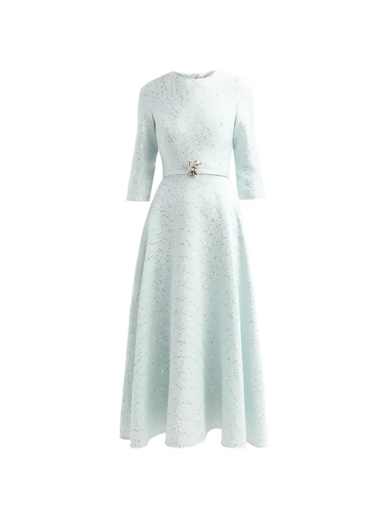 Oscar de la Renta Women's Sequin Tweed Day Dress
