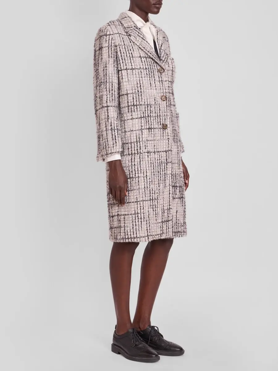 Thom Browne Women's Textured Cashmere-Blend Single-Breasted Overcoat | Thumbnail 4