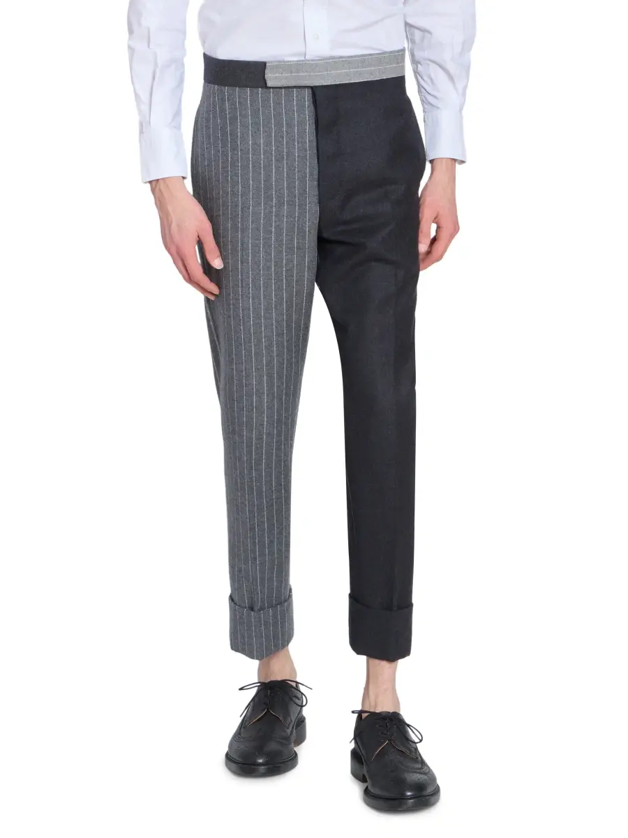 Thom Browne Men's Fit 1 Classic Backstrap Banker Stripe Flannel Trousers | Thumbnail 3 Thom Browne Men's Fit 1 Classic Backstrap Banker Stripe Flannel Trousers | Thumbnail 3