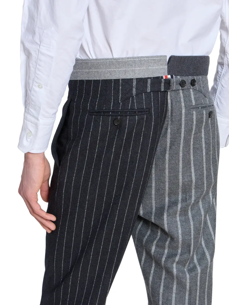 Thom Browne Men's Fit 1 Classic Backstrap Banker Stripe Flannel Trousers | Thumbnail 6 Thom Browne Men's Fit 1 Classic Backstrap Banker Stripe Flannel Trousers | Thumbnail 6