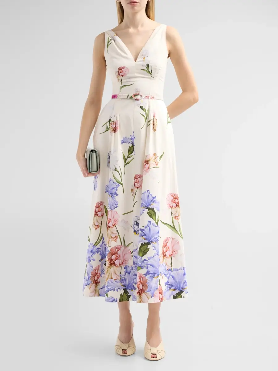 Oscar de la Renta Women's Iris Dégradé Poplin Midi Dress | Thumbnail 2 Oscar de la Renta Women's Iris Dégradé Poplin Midi Dress | Thumbnail 2