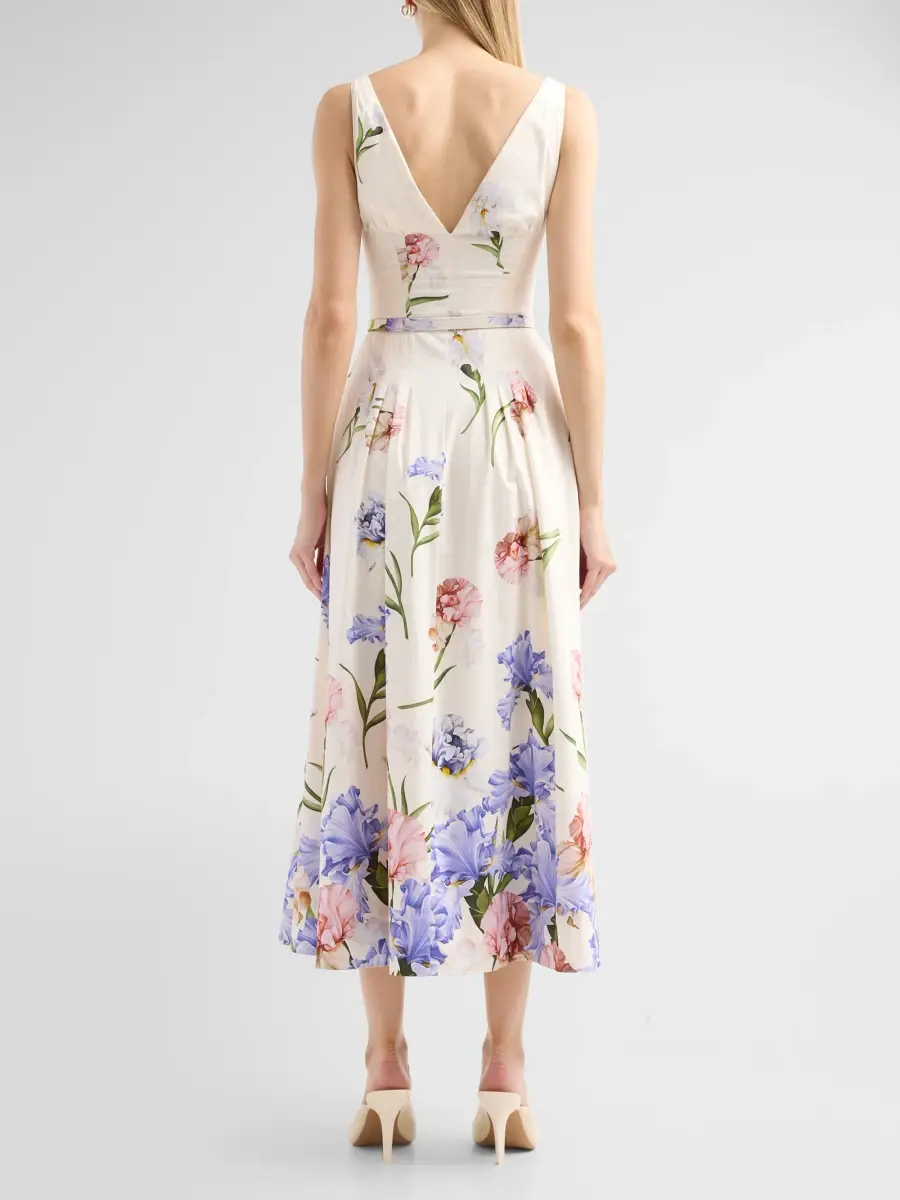 Oscar de la Renta Women's Iris Dégradé Poplin Midi Dress | Thumbnail 3 Oscar de la Renta Women's Iris Dégradé Poplin Midi Dress | Thumbnail 3
