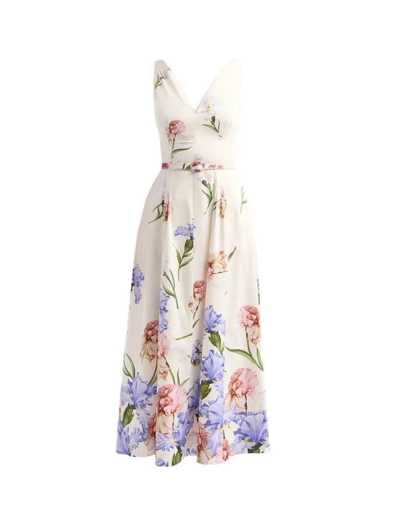 Oscar de la Renta Women's Iris Dégradé Poplin Midi Dress
