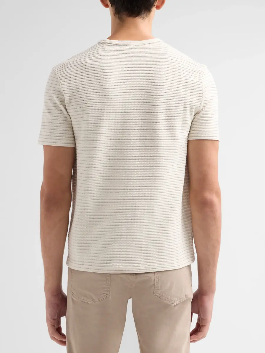 Frame Men's Jacquard Striped Crewneck T-Shirt | Thumbnail 3 Frame Men's Jacquard Striped Crewneck T-Shirt | Thumbnail 3