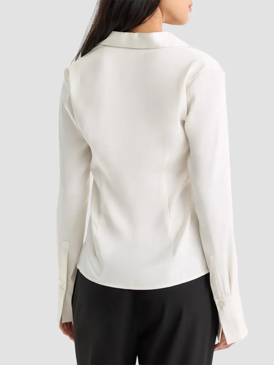 GOOD AMERICAN Women's Ruched Satin Shirt | Thumbnail 3 GOOD AMERICAN Women's Ruched Satin Shirt | Thumbnail 3
