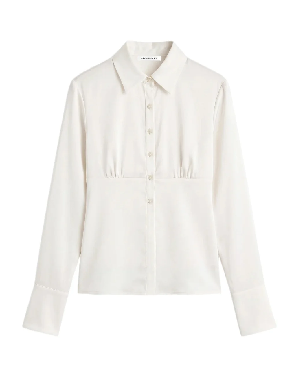 Women's Ruched Satin Shirt Women's Ruched Satin Shirt