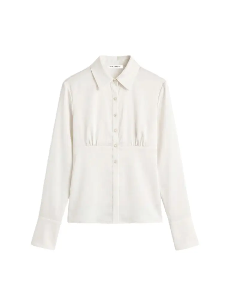 Women's Ruched Satin Shirt Women's Ruched Satin Shirt