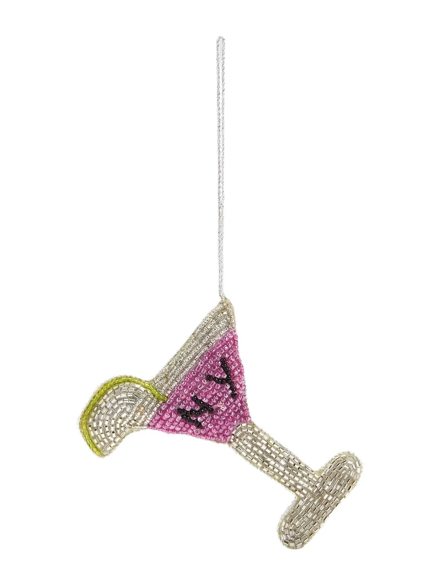 Sudha Pennathur Cosmopolitan Cocktail Beaded Ornament