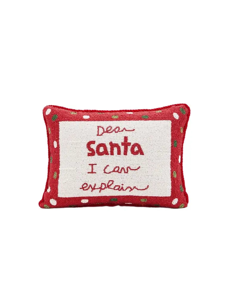Sudha Pennathur Dear Santa I Can Explain Beaded Pillow