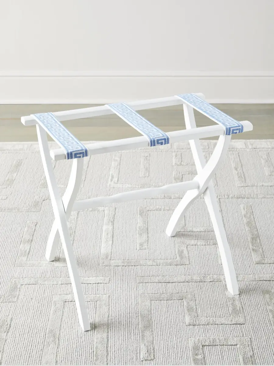 Gate House Furniture Greek Key Straps Luggage Rack | Thumbnail 2 Gate House Furniture Greek Key Straps Luggage Rack | Thumbnail 2