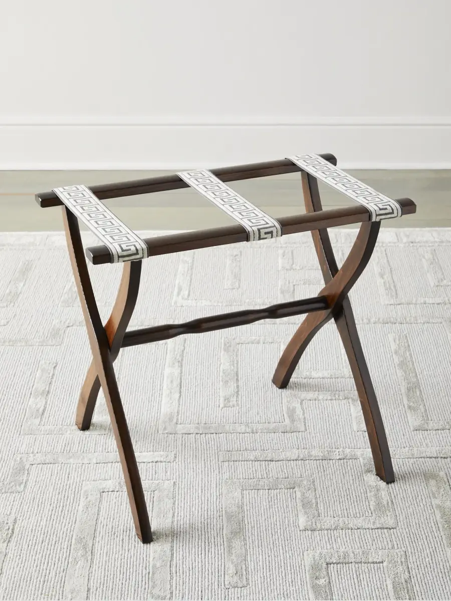 Gate House Furniture Greek Key Straps Luggage Rack | Thumbnail 2 Gate House Furniture Greek Key Straps Luggage Rack | Thumbnail 2