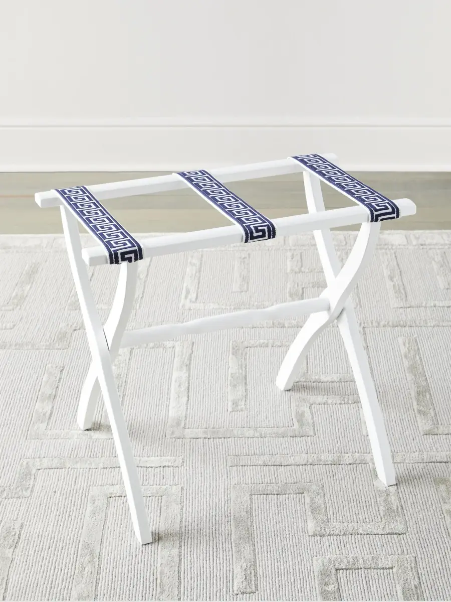 Gate House Furniture Greek Key Straps Luggage Rack | Thumbnail 2 Gate House Furniture Greek Key Straps Luggage Rack | Thumbnail 2