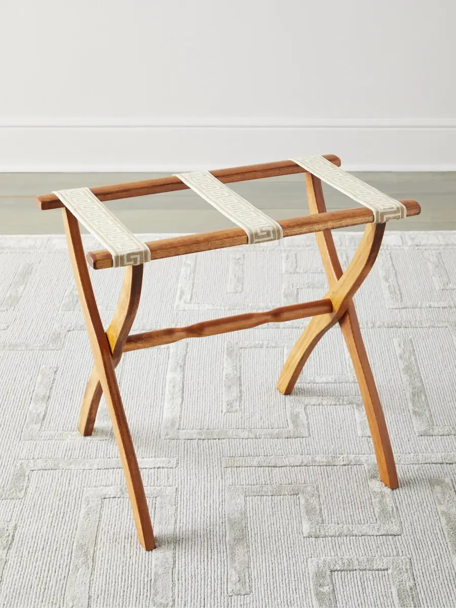 Gate House Furniture Greek Key Straps Luggage Rack | Thumbnail 2 Gate House Furniture Greek Key Straps Luggage Rack | Thumbnail 2