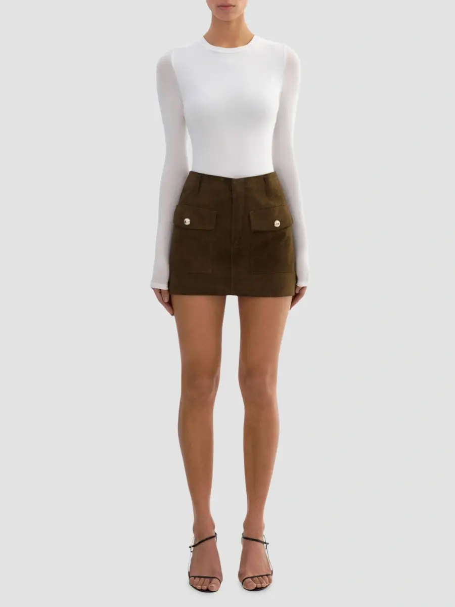 LAMARQUE Women's Kasia Suede Cargo Mini Skirt | Thumbnail 2 LAMARQUE Women's Kasia Suede Cargo Mini Skirt | Thumbnail 2