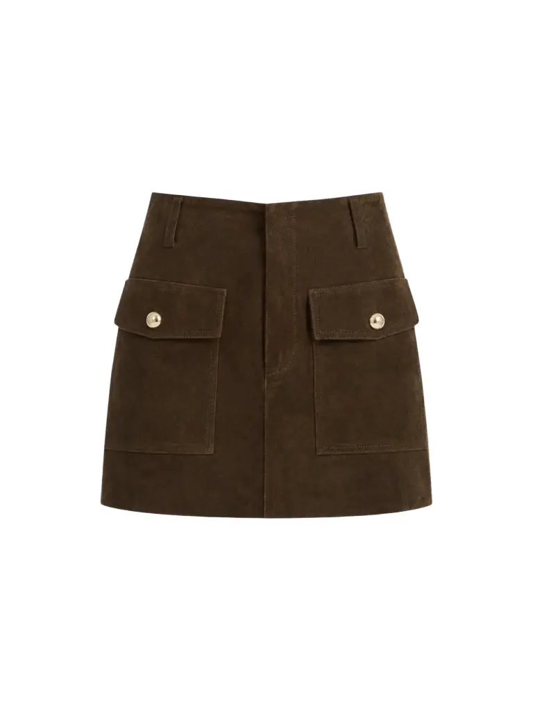 LAMARQUE Women's Kasia Suede Cargo Mini Skirt