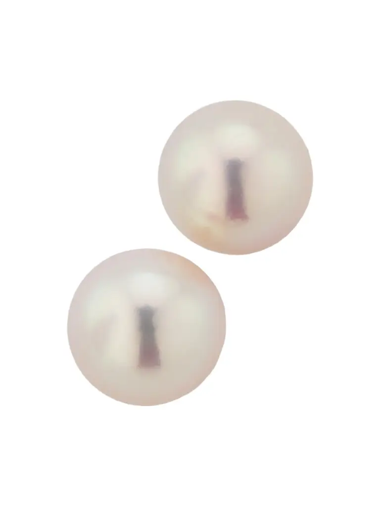 Belpearl Women's 18K Yellow Gold & Akoya Pearl Stud Earrings/9MM