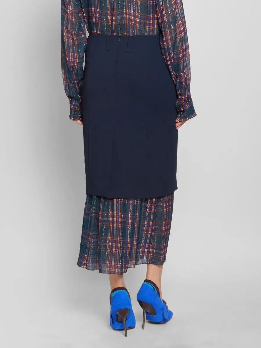 Dries Van Noten Women's Sentista Bis Layered Check-Trimmed Midi Skirt | Thumbnail 3 Dries Van Noten Women's Sentista Bis Layered Check-Trimmed Midi Skirt | Thumbnail 3