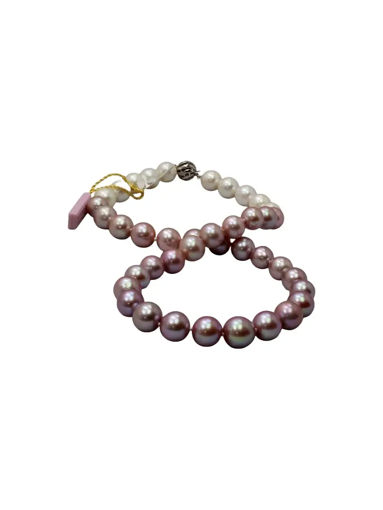 Belpearl Women's 18K White Gold, Freshwater Pearl & Kasumiga Pearl Necklace