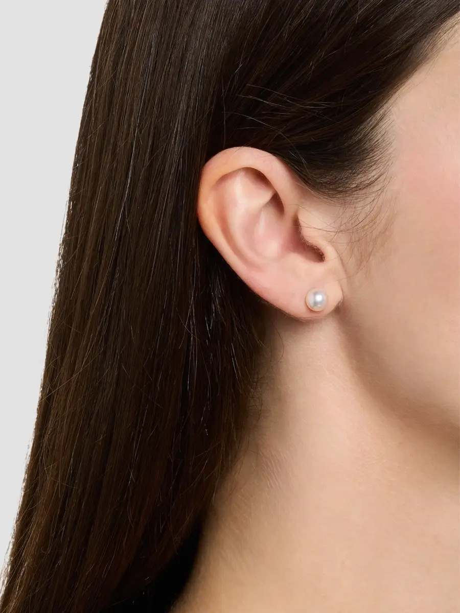 Belpearl Women's 18K Yellow Gold & Akoya Pearl Stud Earrings/6.5MM | Thumbnail 2 Belpearl Women's 18K Yellow Gold & Akoya Pearl Stud Earrings/6.5MM | Thumbnail 2