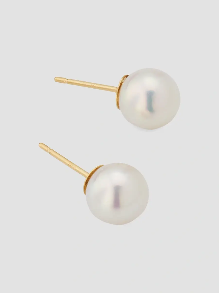 Belpearl Women's 18K Yellow Gold & Akoya Pearl Stud Earrings/6.5MM | Thumbnail 3 Belpearl Women's 18K Yellow Gold & Akoya Pearl Stud Earrings/6.5MM | Thumbnail 3