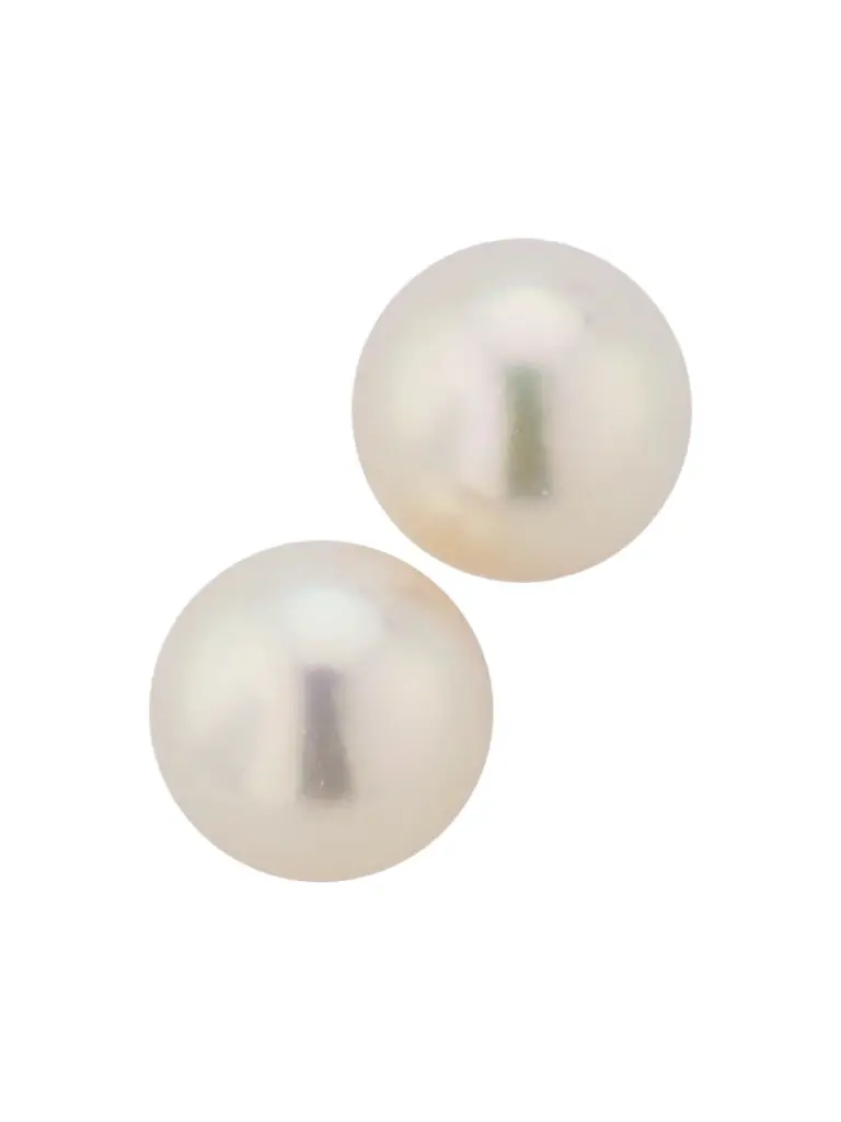 Belpearl Women's 18K Yellow Gold & Akoya Pearl Stud Earrings/6.5MM