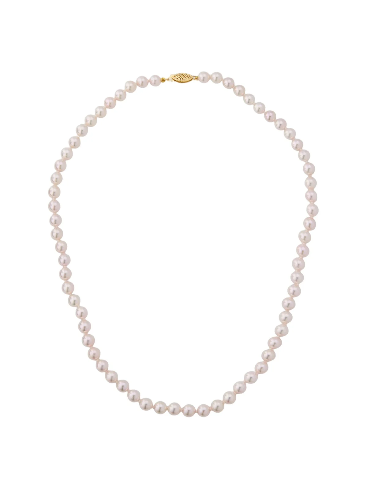 Belpearl Women's 18K Yellow Gold & Akoya Pearl Necklace/6MM-6.5MM