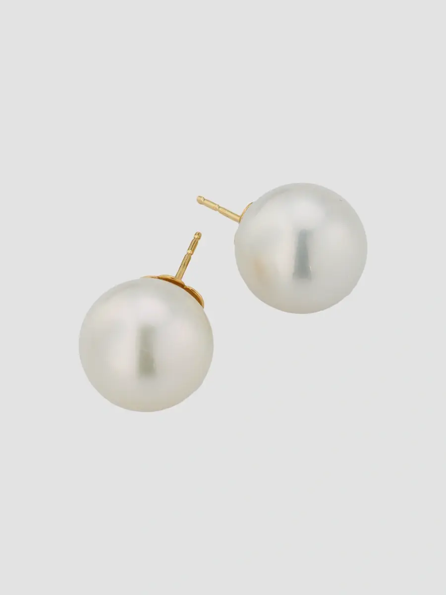 Belpearl Women's 18K Yellow Gold & South Sea Pearl Stud Earrings/13MM | Thumbnail 3 Belpearl Women's 18K Yellow Gold & South Sea Pearl Stud Earrings/13MM | Thumbnail 3