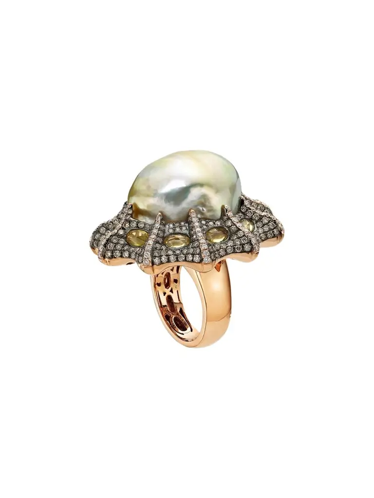 Women's 18K Rose Gold & Multi-Stone Ring - Rose Gold Women's 18K Rose Gold & Multi-Stone Ring - Rose Gold