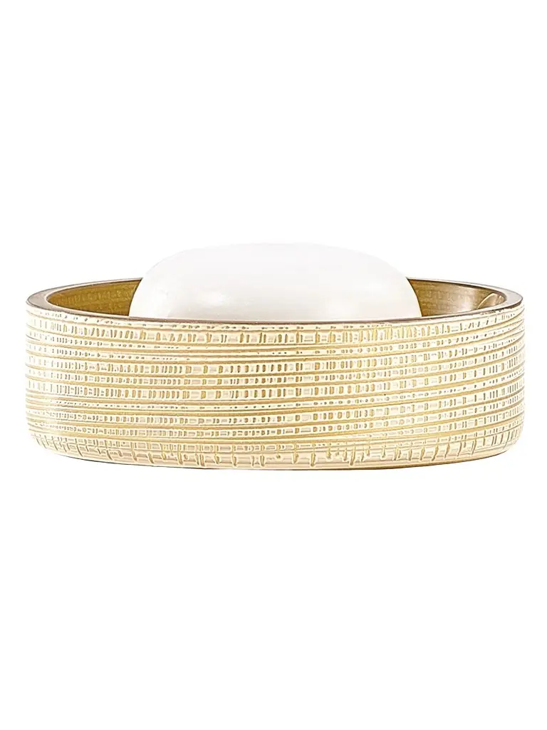 Labrazel Woven Gold Glass Soap Dish