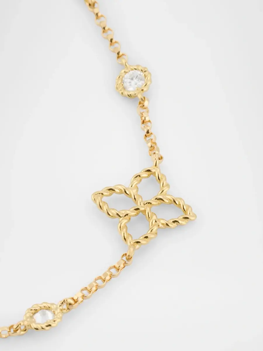 Roberto Coin Women's Principessa 18K Yellow Gold & 0.06 TCW Diamond Flower Chain Bracelet | Thumbnail 3 Roberto Coin Women's Principessa 18K Yellow Gold & 0.06 TCW Diamond Flower Chain Bracelet | Thumbnail 3