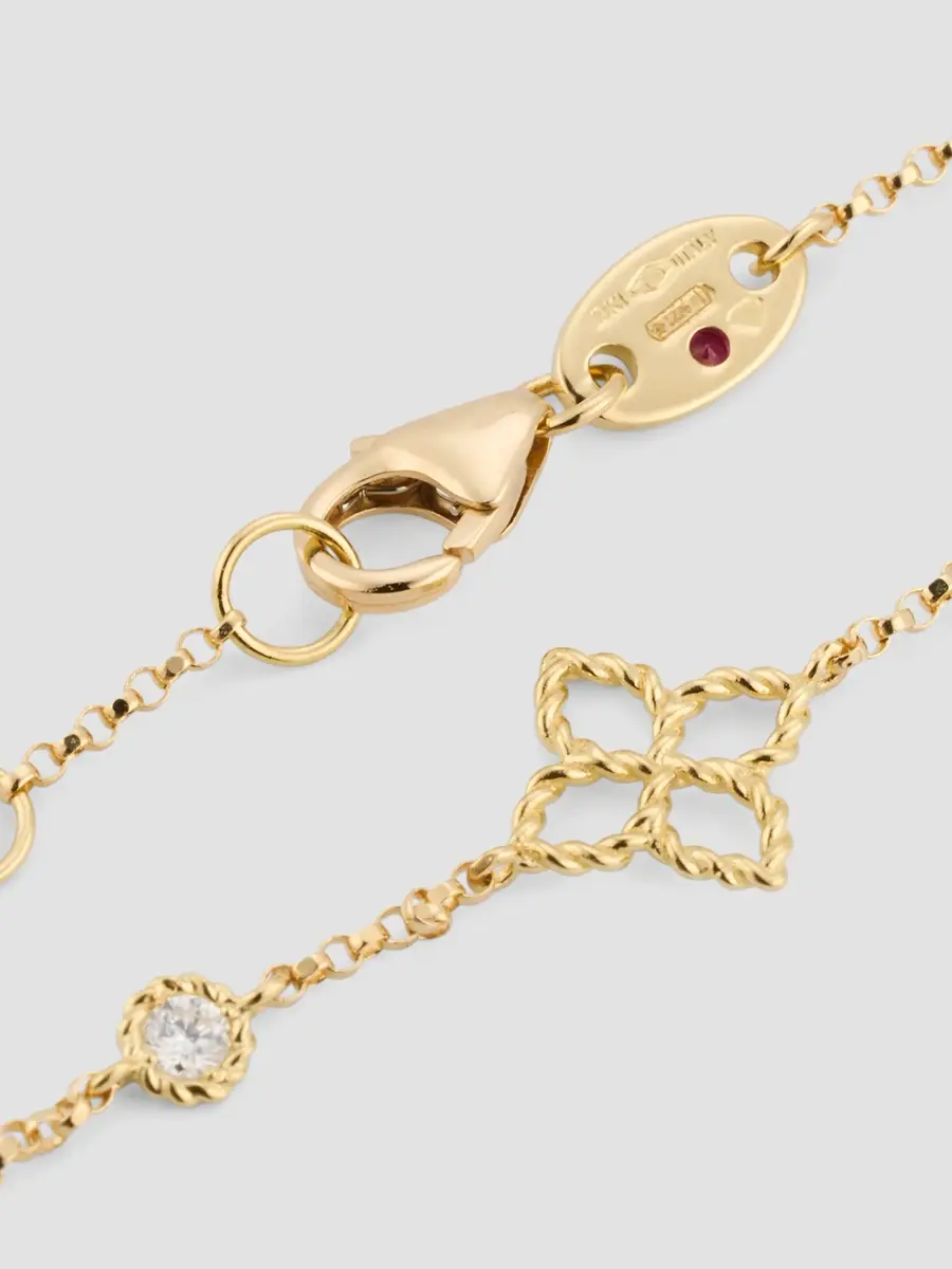 Roberto Coin Women's Principessa 18K Yellow Gold & 0.06 TCW Diamond Flower Chain Bracelet | Thumbnail 4 Roberto Coin Women's Principessa 18K Yellow Gold & 0.06 TCW Diamond Flower Chain Bracelet | Thumbnail 4