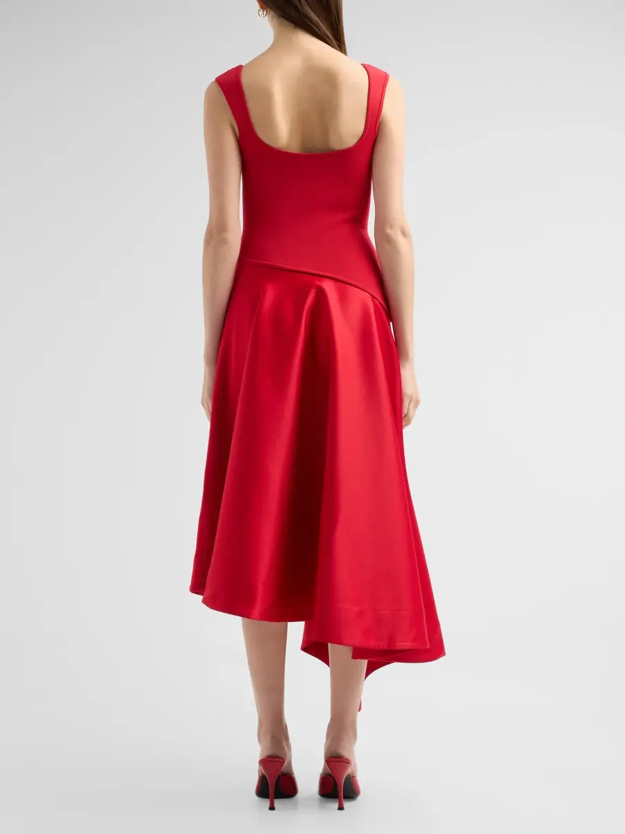 Amur Women's Scarlet Asymmetric Midi Dress | Thumbnail 3 Amur Women's Scarlet Asymmetric Midi Dress | Thumbnail 3