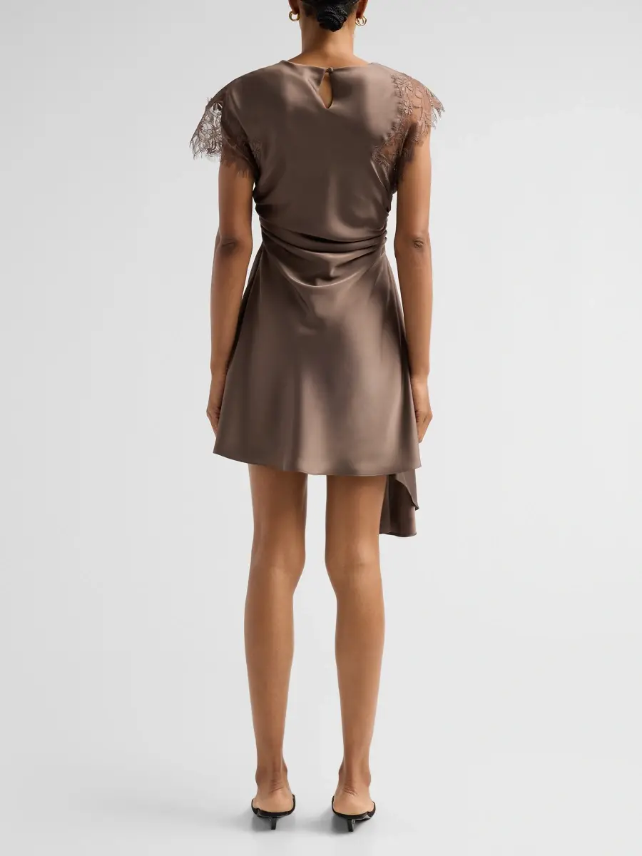 Amur Women's Zina Lace-Trimmed Minidress | Thumbnail 3 Amur Women's Zina Lace-Trimmed Minidress | Thumbnail 3