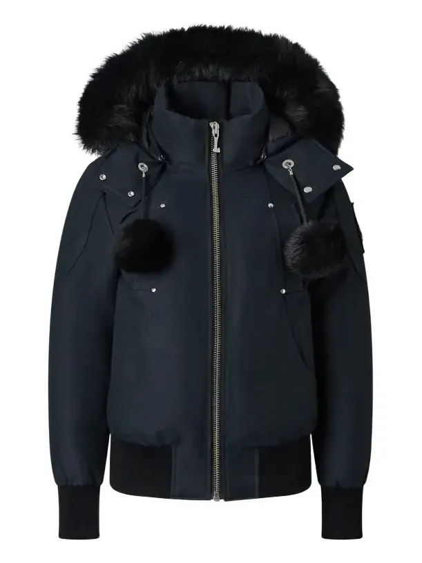 Women's Debbie Shearling-Trim Down Bomber Jacket