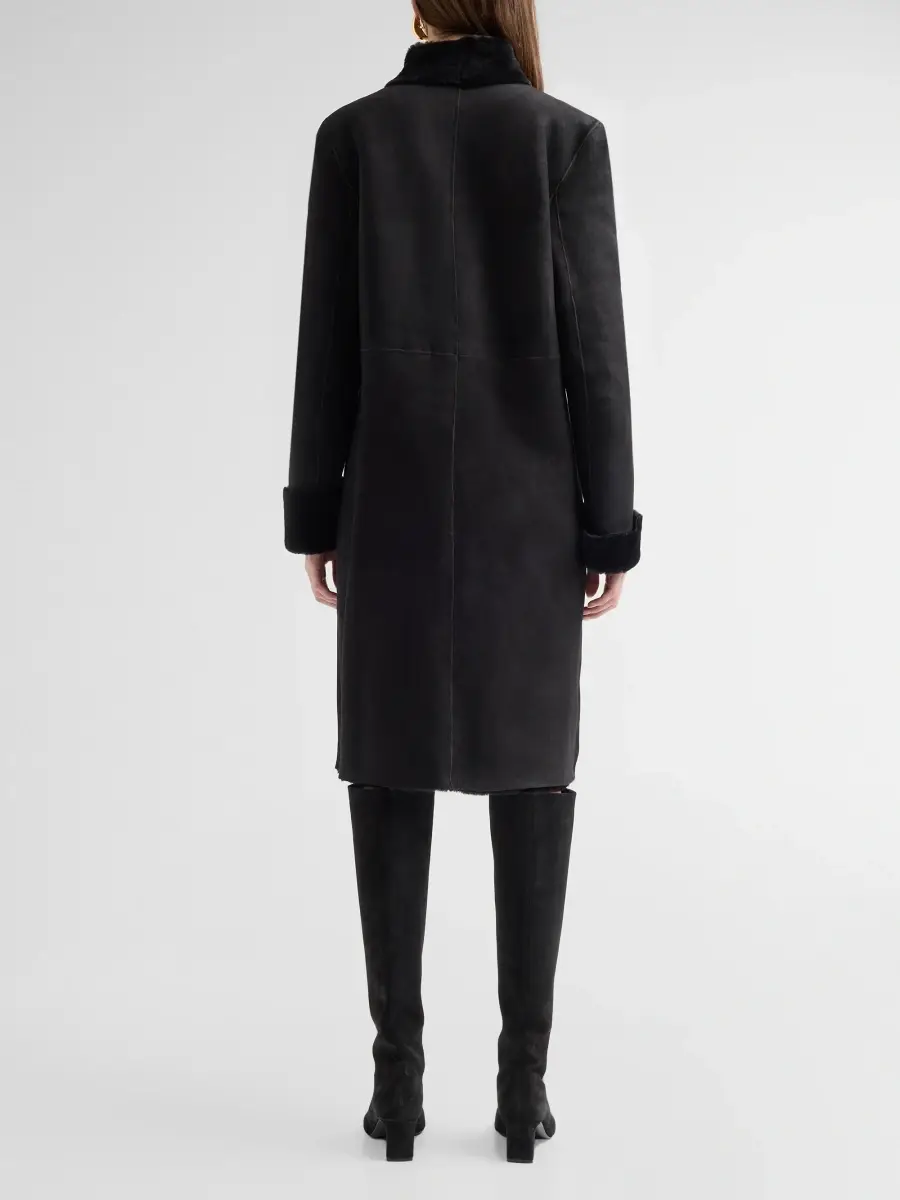 Sofia Cashmere Women's Shearling Shawl Collar Coat | Thumbnail 3