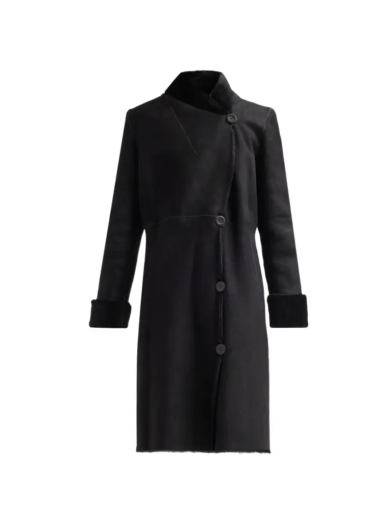 Sofia Cashmere Women's Shearling Shawl Collar Coat