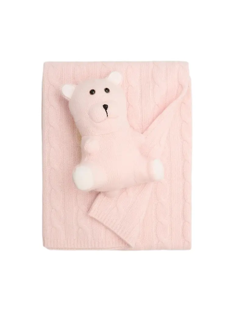 Sofia Cashmere Unisex Angel Cashmere Baby Blanket & Teddy Bear Set