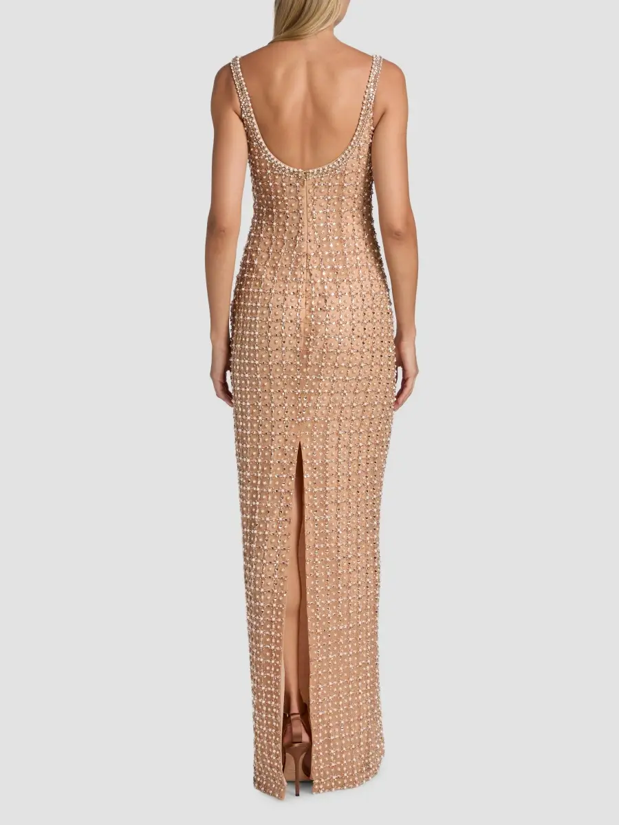 PAMELLA ROLAND Women's Imitation Pearl & Bead-Embroidered Tulle Gown | Thumbnail 5 PAMELLA ROLAND Women's Imitation Pearl & Bead-Embroidered Tulle Gown | Thumbnail 5