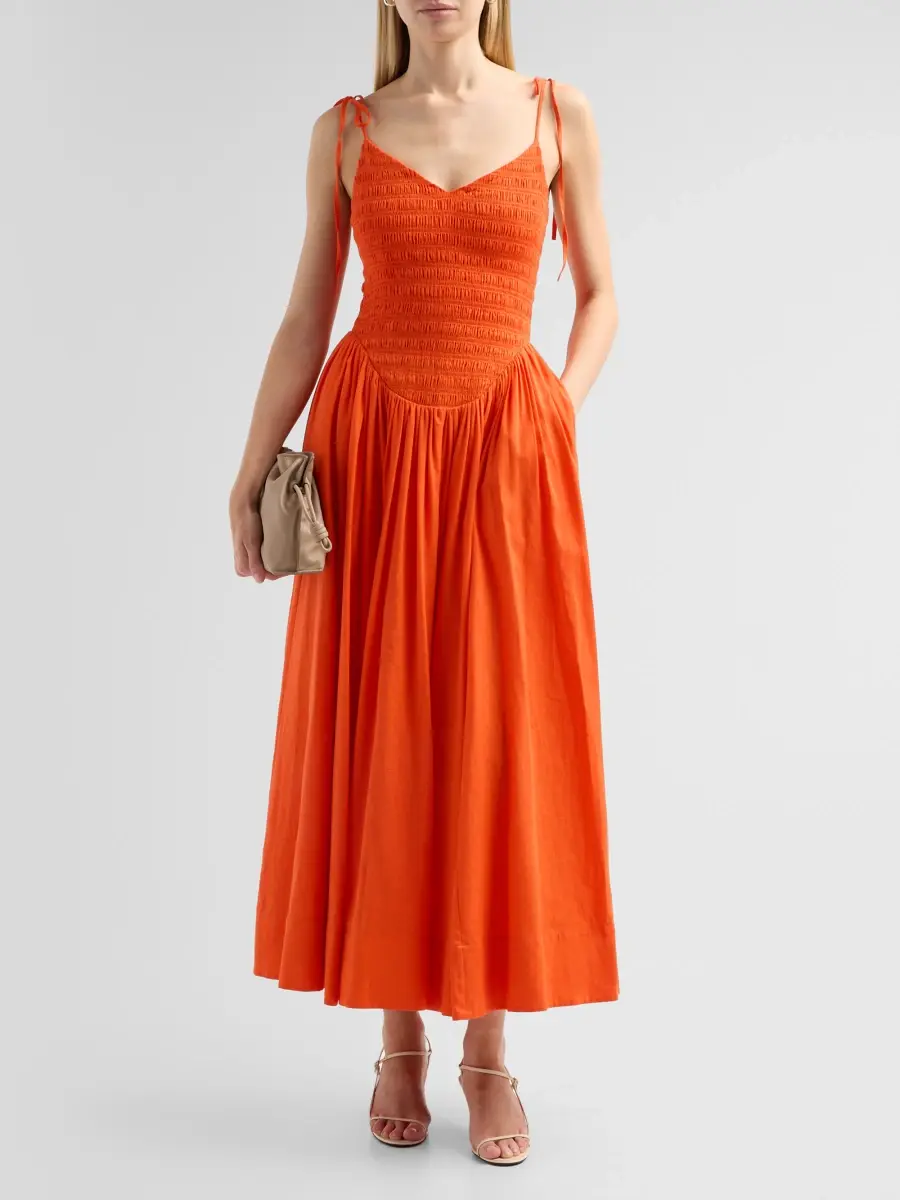 Toccin Women's Amaya Smocked Midi Dress | Thumbnail 2 Toccin Women's Amaya Smocked Midi Dress | Thumbnail 2