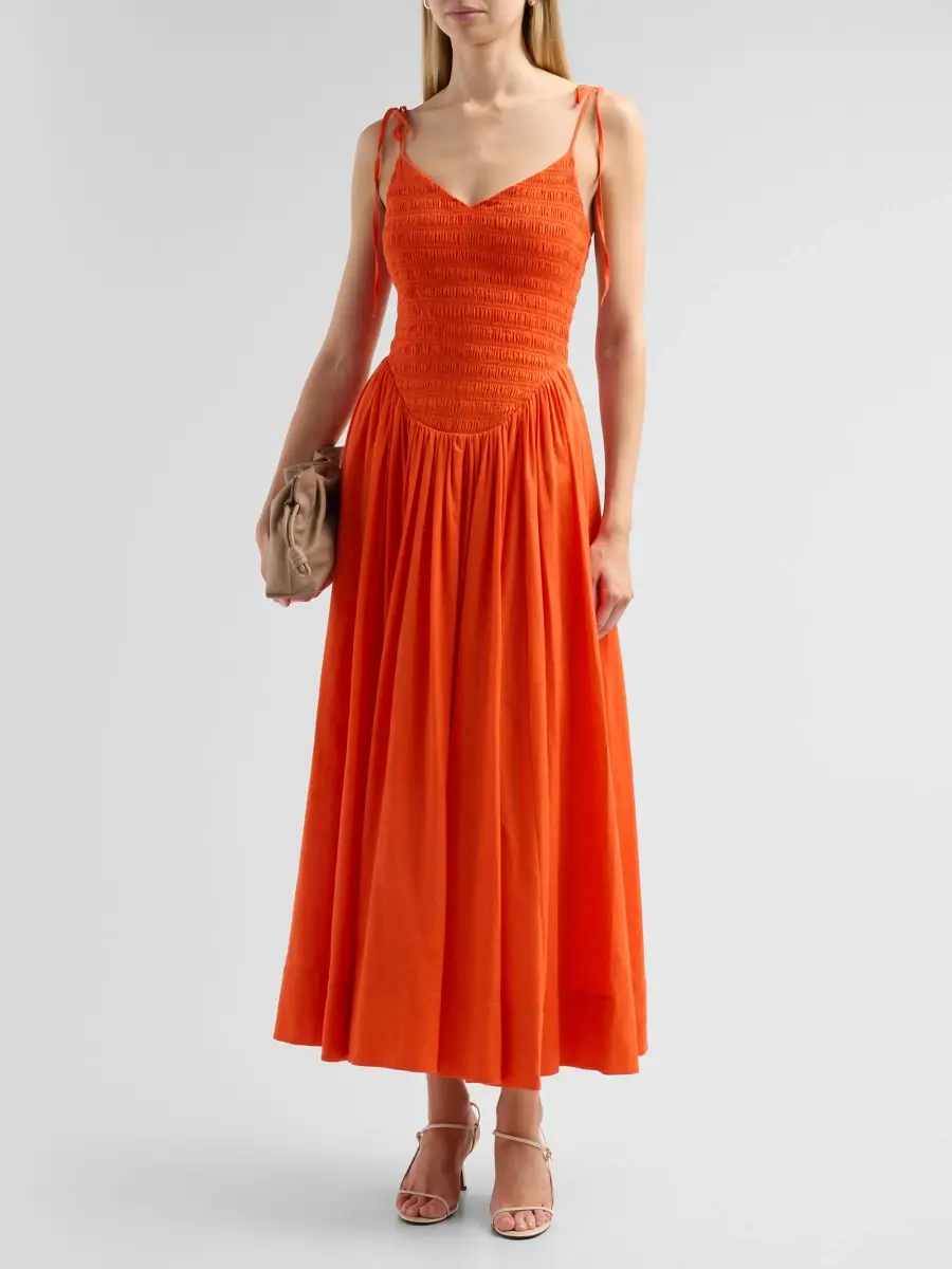Toccin Women's Amaya Smocked Midi Dress | Thumbnail 4 Toccin Women's Amaya Smocked Midi Dress | Thumbnail 4